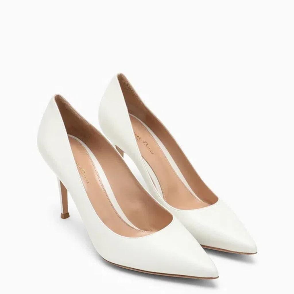 GIANVITO ROSSI Gianvito 85 Calf Leather Pumps In White Product Image