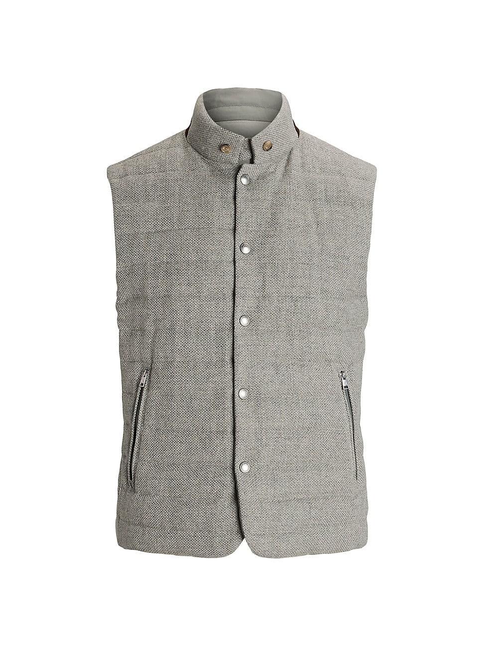 Mens Palmerton Reversible Silk Tweed Down Vest Product Image