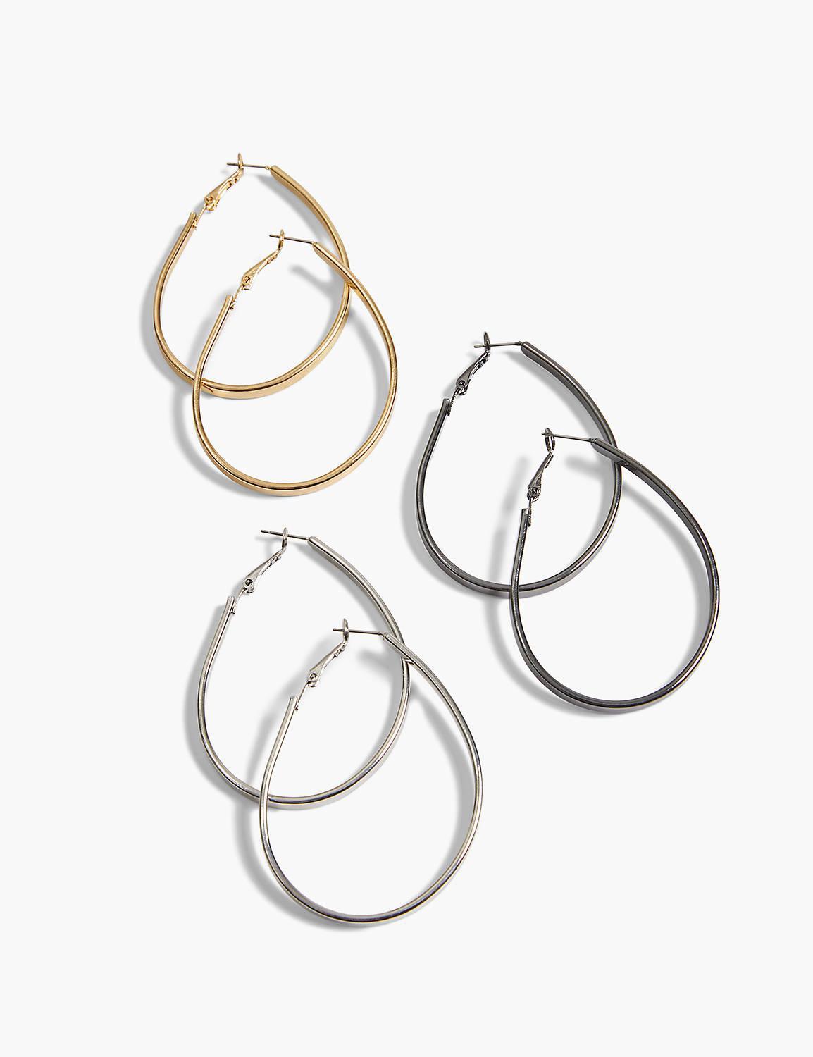 Hoop Earrings 3-Pack - Large Oval Product Image