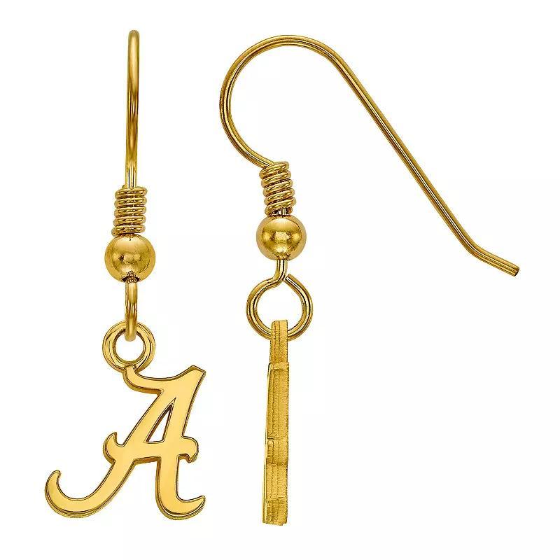 LogoArt 14k Gold over Silver Alabama Crimson Tide Drop Earrings, Womens 14k Gold Plated Product Image