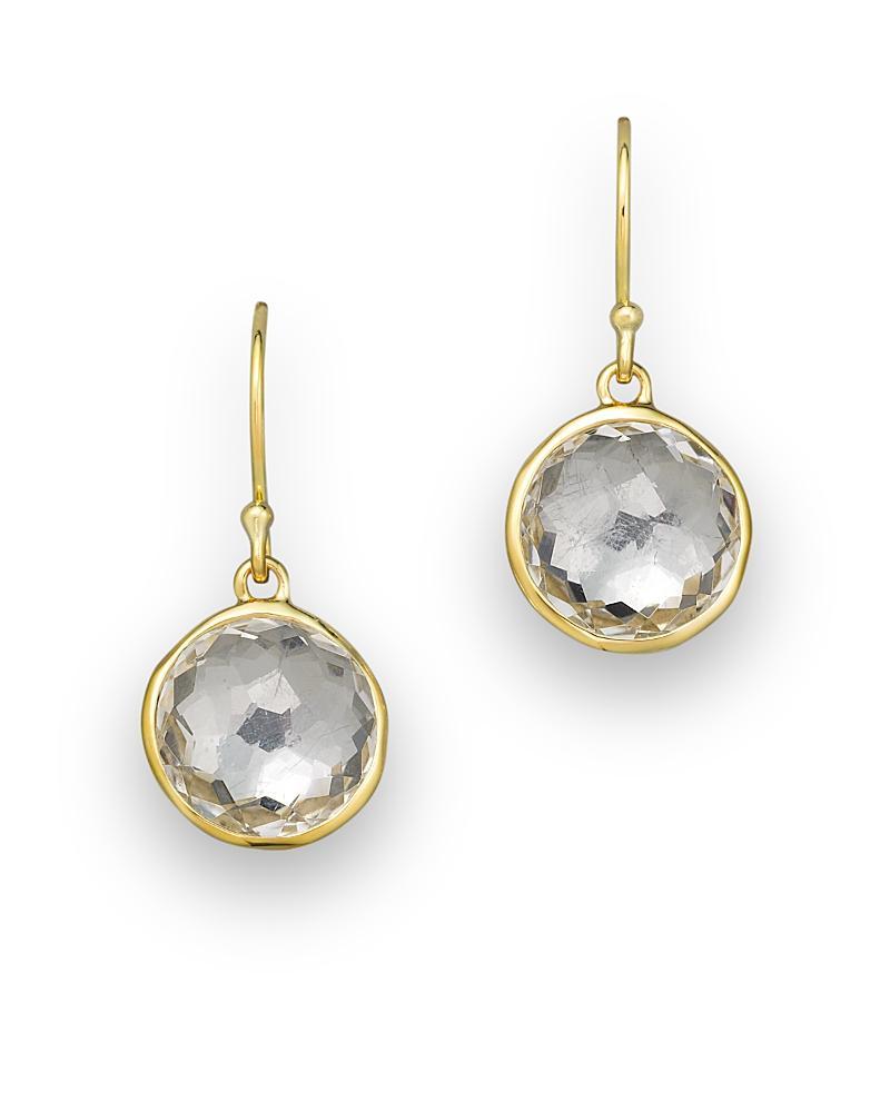 Womens Lollipop 18K Yellow Gold & Clear Quartz Mini Drop Earrings Product Image