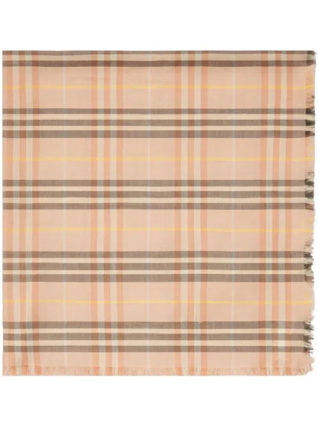 BURBERRY Check-pattern Scarf In Neutrals Product Image