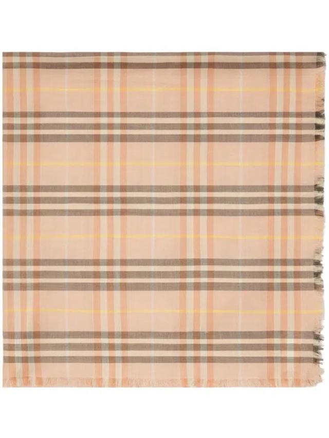 BURBERRY Check-pattern Scarf In Neutrals Product Image