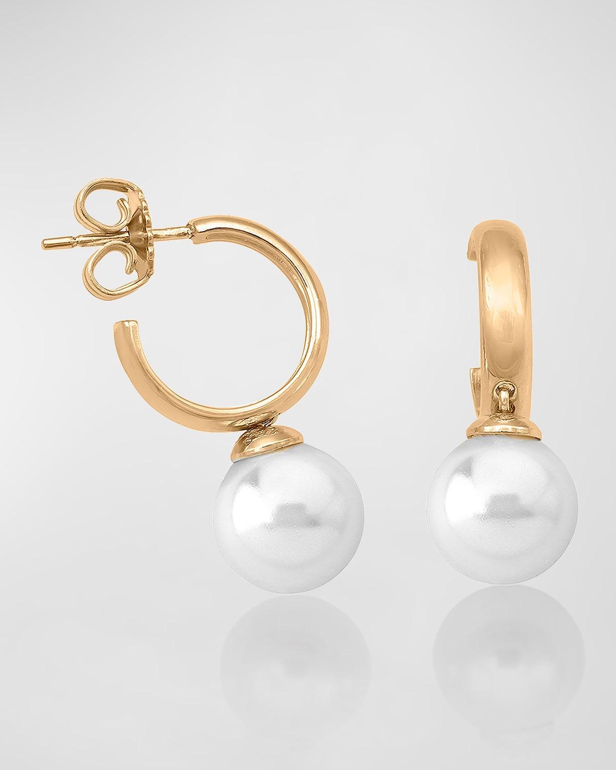 Womens Chara 18K Gold-Plated Silver & Faux Pearl Hoop Earrings Product Image