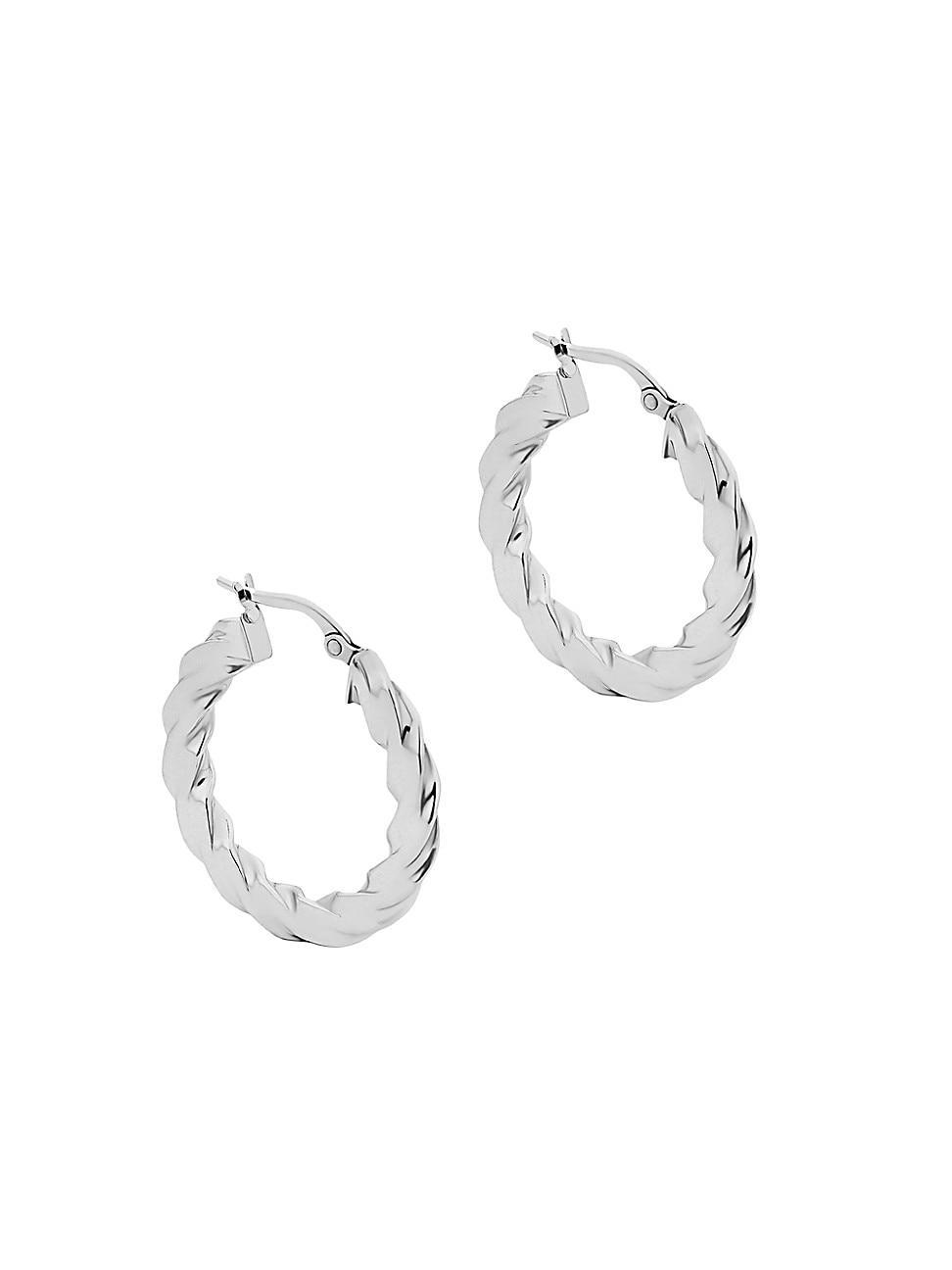 Womens 14K White Gold In Vogue Hoops Product Image