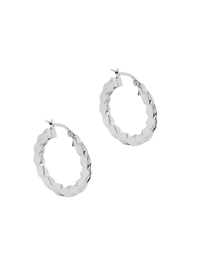 Womens 14K White Gold In Vogue Hoops Product Image