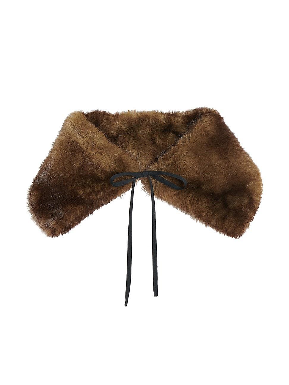 Womens Eliza Faux-Mink Collar product image