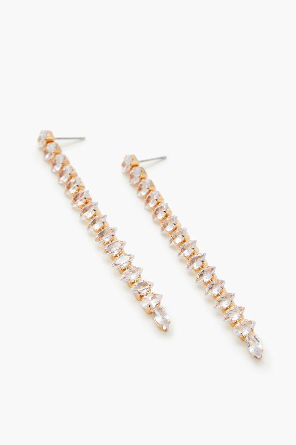 Rhinestone Box Chain Drop Earrings | Forever 21 Product Image