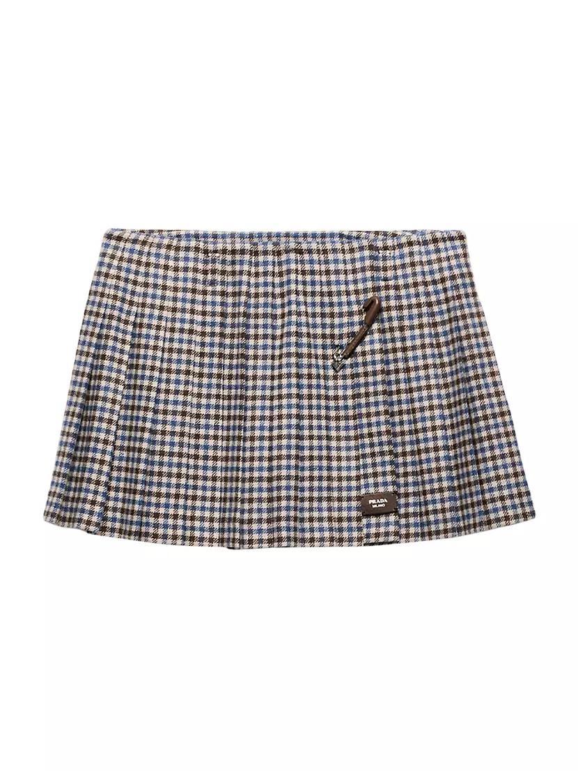 Checked Wool Mini Skirt Product Image