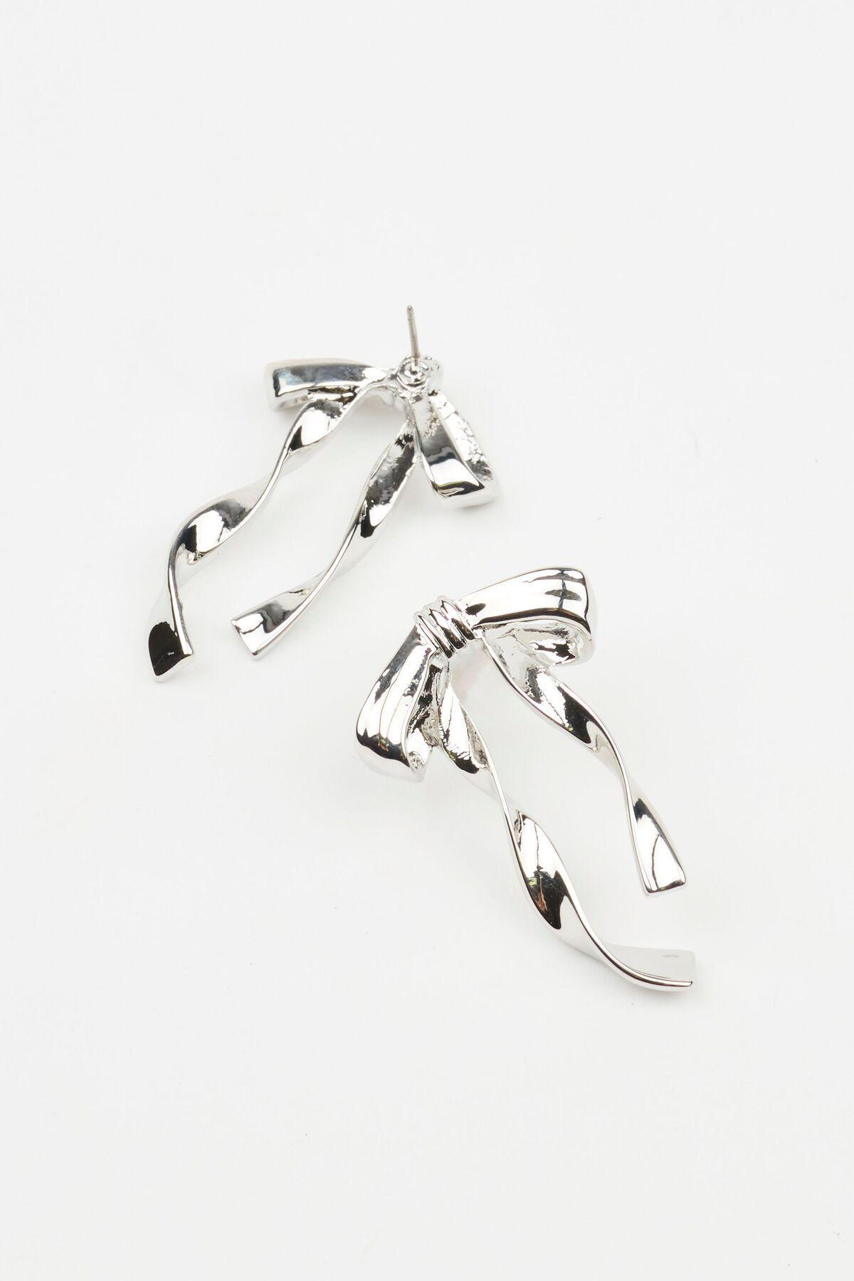 Metal Bow Earrings Product Image