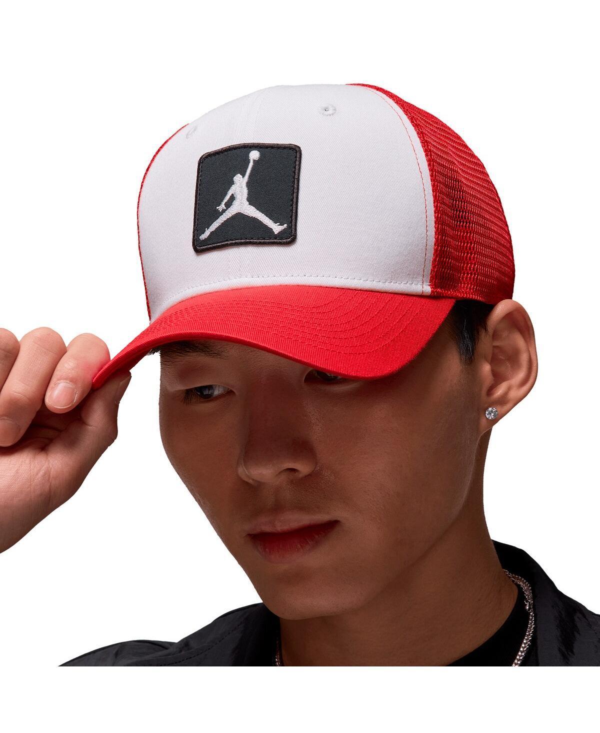 Jordan Mens White Trucker Adjustable Hat - White, Red Product Image