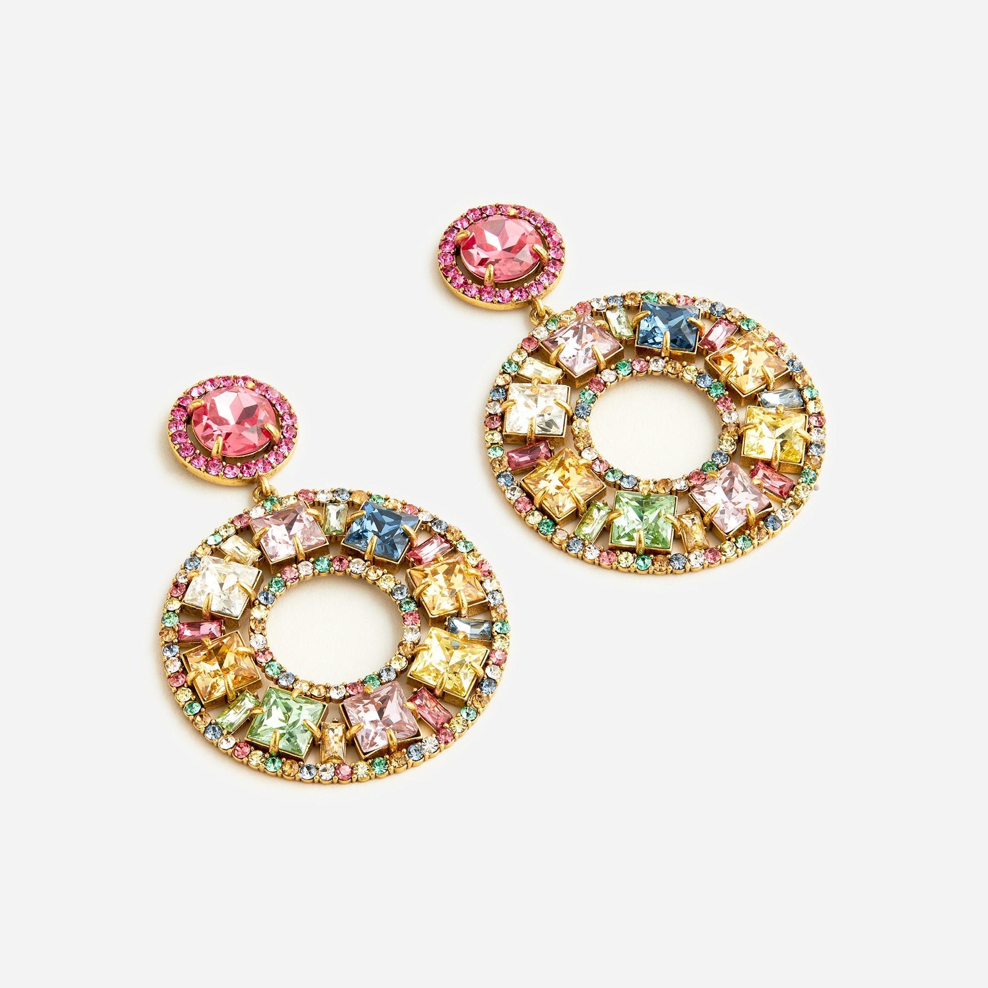 Rainbow crystal cocktail earrings Product Image