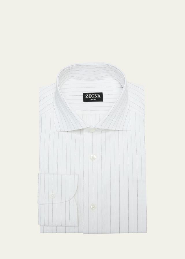 Mens Trecapi Cotton Stripe Dress Shirt Product Image