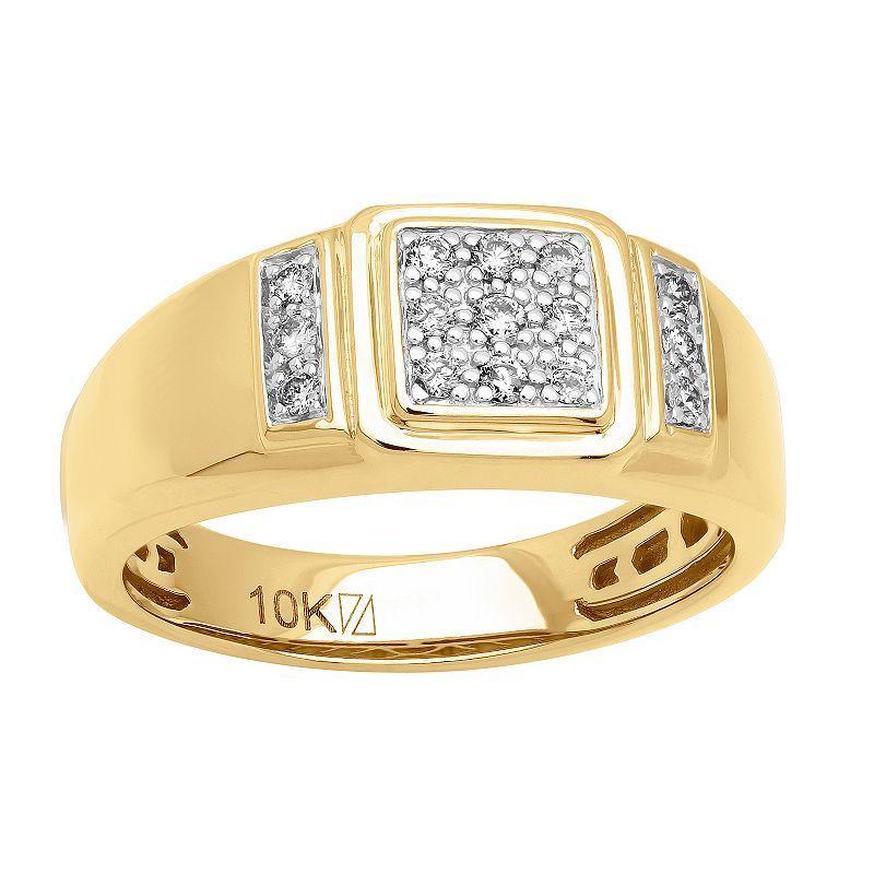 AXL 10k Yellow Gold 1/4 Carat T.W. Diamond Mens Wedding Band 10k 2 Tone Product Image