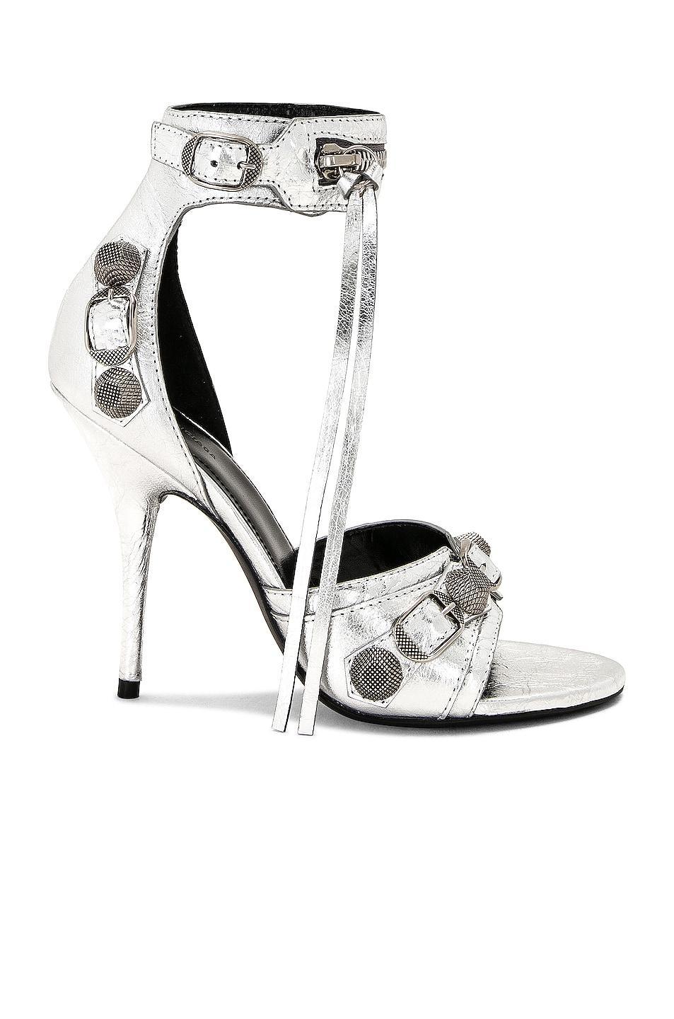 Balenciaga Cagole Sandal in Silver - Metallic Silver. Size 36 (also in 37, 38, 39, 40, 41). Product Image