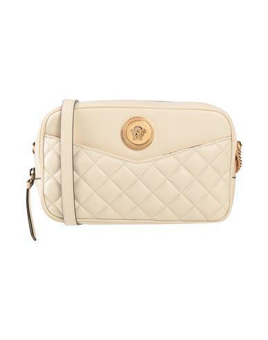 VERSACE Woman Cross-body Bag Ivory Size - Lambskin In White Product Image