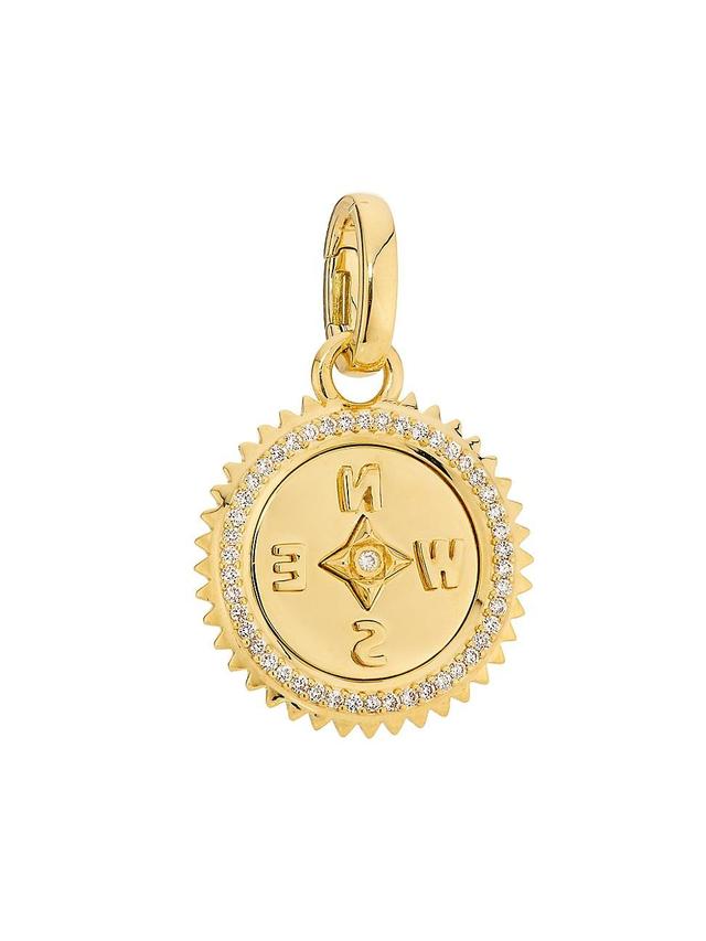 Womens Internal Compass 18K Yellow Gold & 0.13 TCW Diamond Baby Medallion Product Image