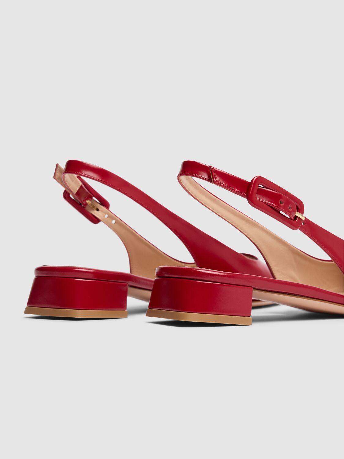 GIANVITO ROSSI Tokio Calfskin Slingback Ballerina Flats In Red Product Image