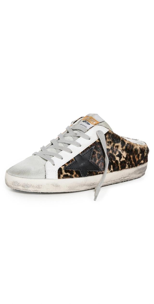 GOLDEN GOOSE Superstar Sabot Leopard Mules In Beige_brown_leo_ice_black Product Image