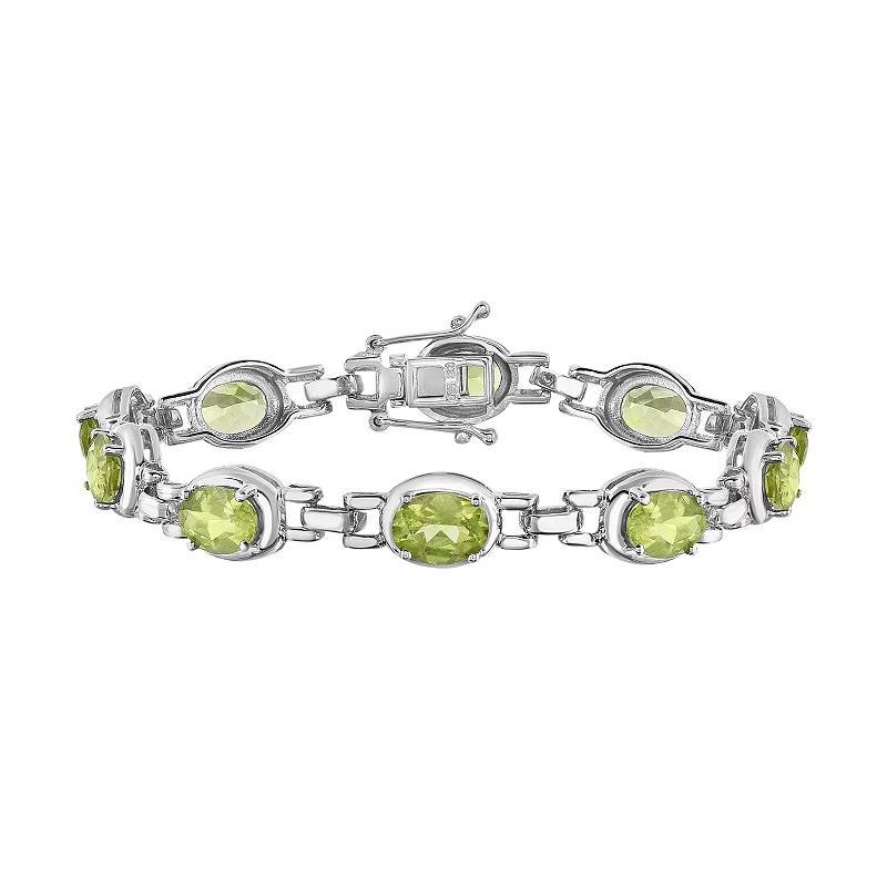 Sterling Silver Peridot Bracelet, Womens Product Image