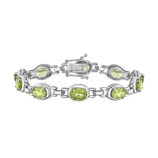 Sterling Silver Peridot Bracelet, Womens Green Product Image