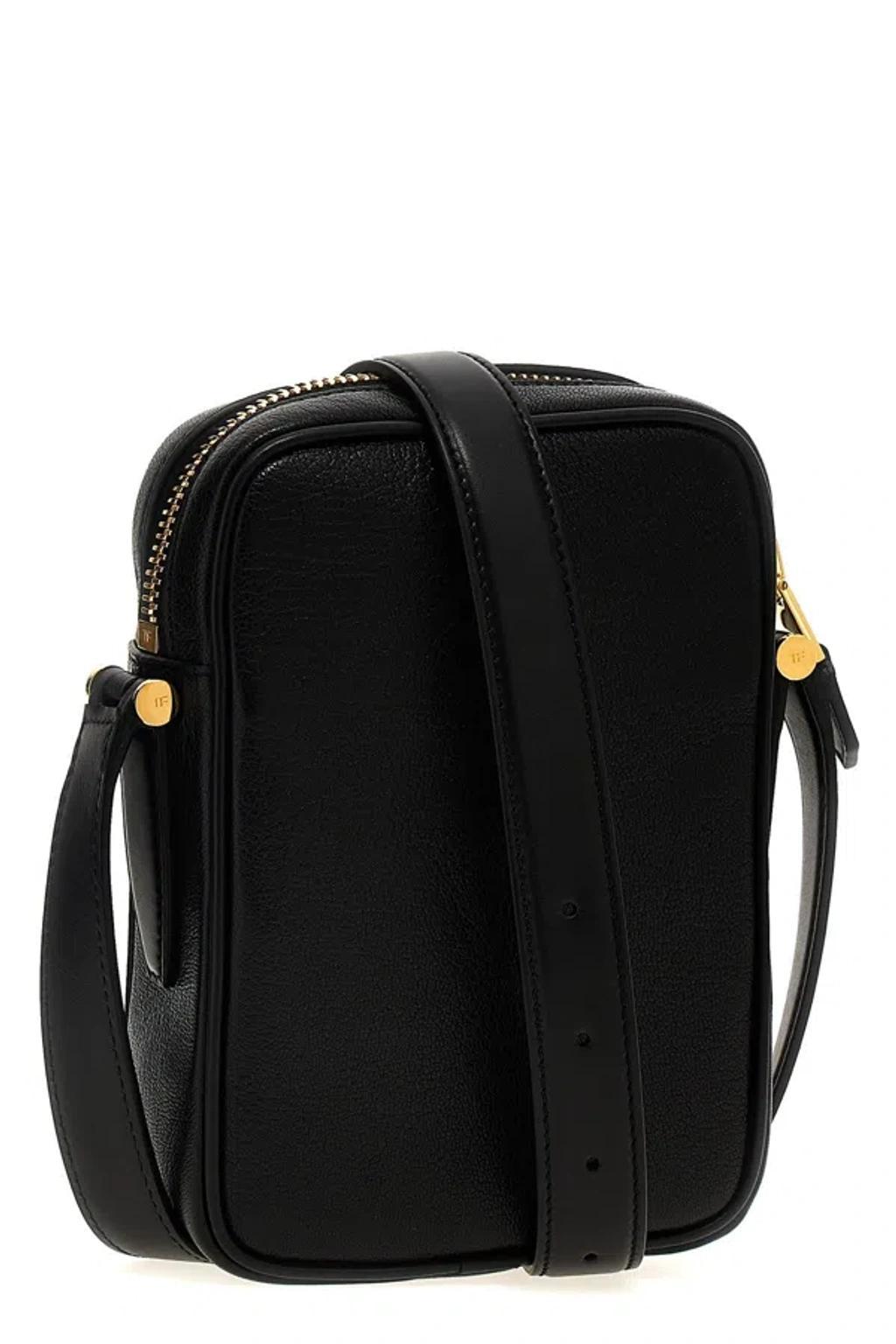 Men Logo Leather Shoulder Strap In Black Product Image