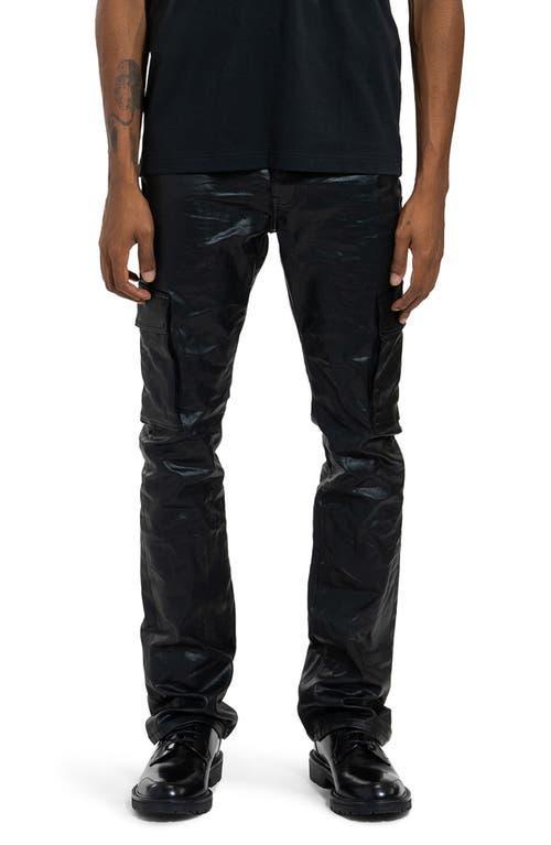 Mens Coated Flared Stretch Cargo Pants Product Image