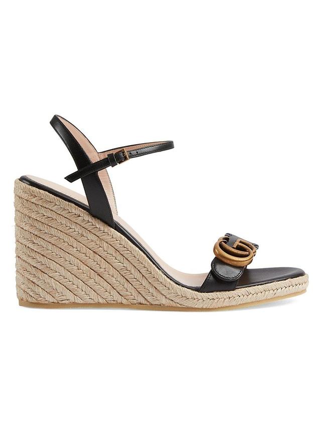 Womens Leather Platform Espadrilles Product Image