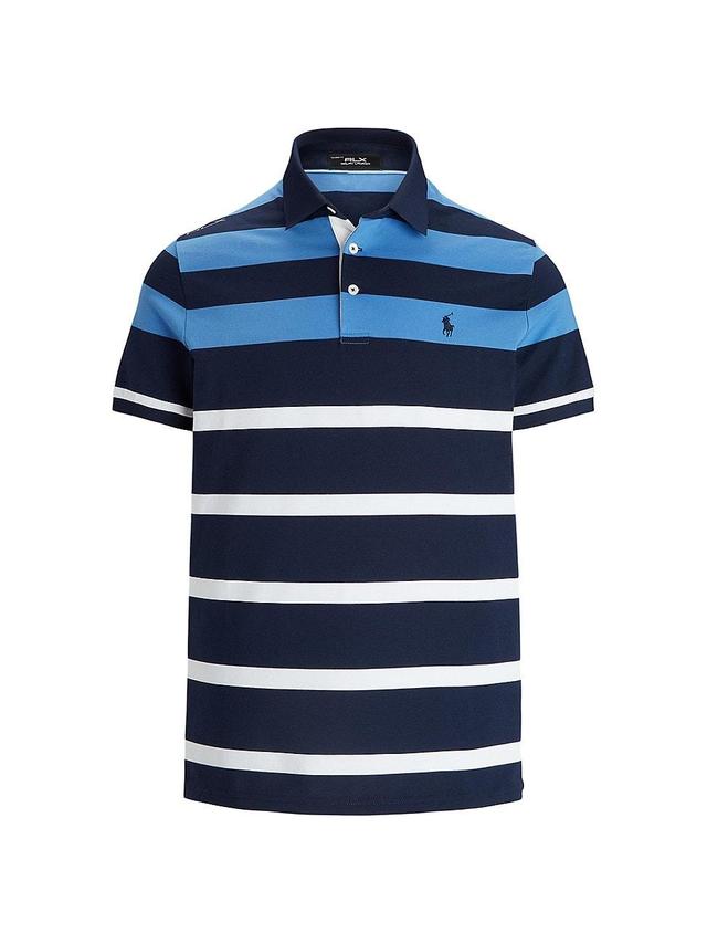 Mens Striped Performance Piqu Short-Sleeve Polo Shirt Product Image