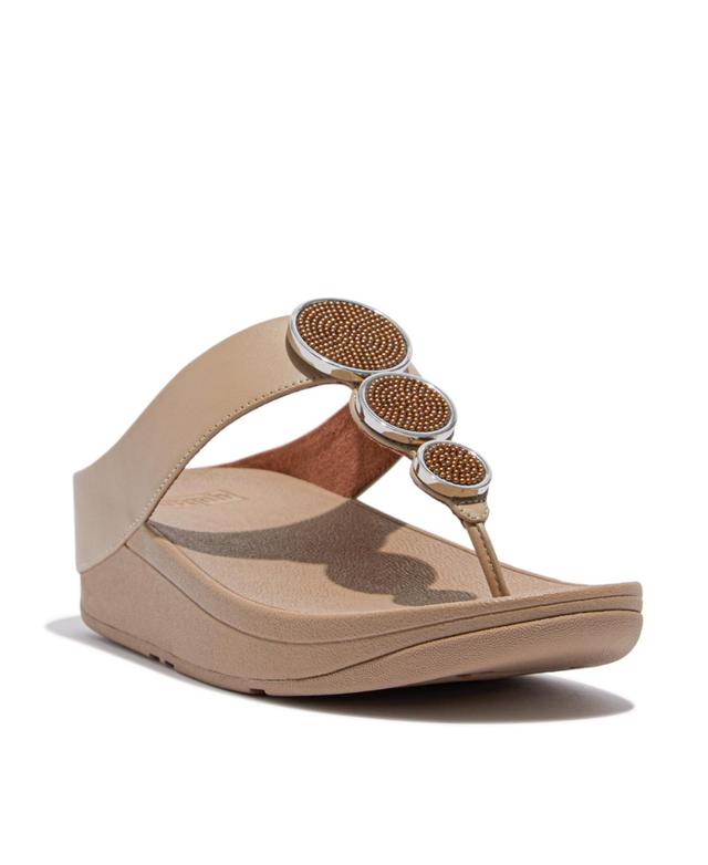 FitFlop Womens Halo Bead-Circle Leather Toe-Post Sandals Product Image