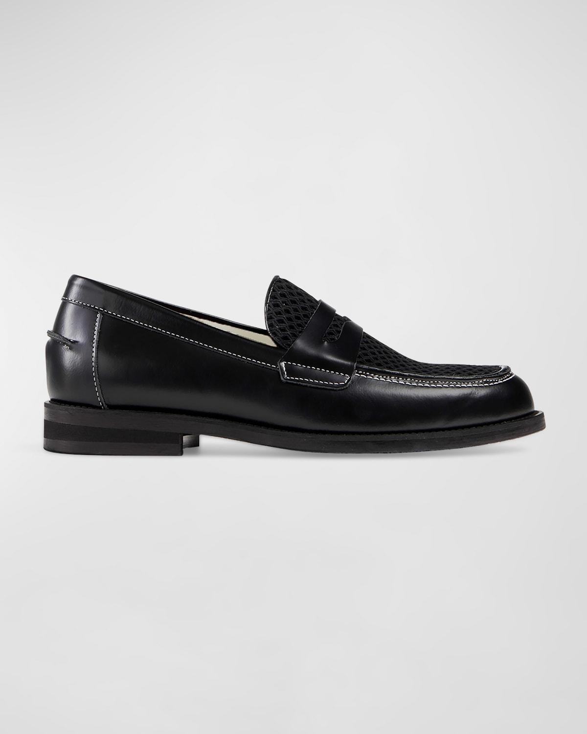 Mens Wilde Rattan and Leather Penny Loafers Product Image