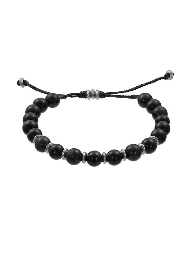 Mens Agate Beaded Cord Bracelet Product Image