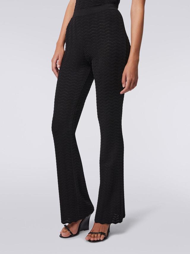 Trousers in zigzag knit Black | Missoni Product Image