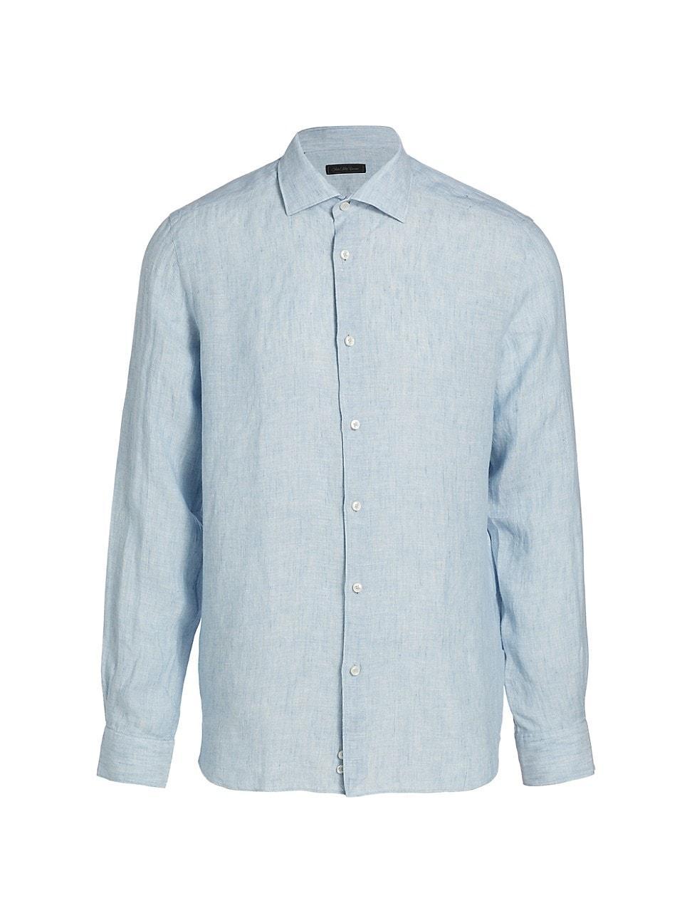 Mens COLLECTION Linen Button-Front Shirt Product Image