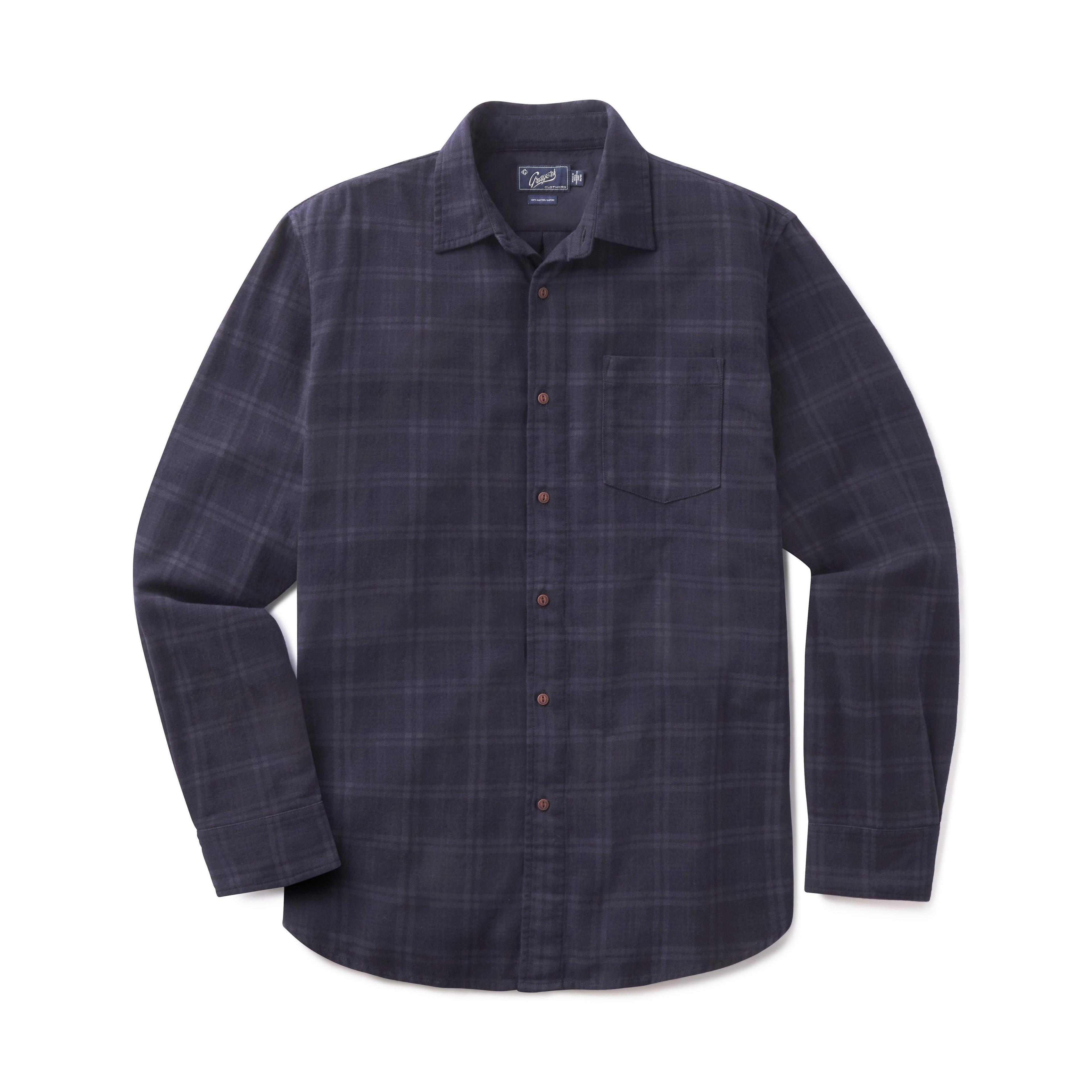 Featherweight Flannel Shirt - Navy Product Image