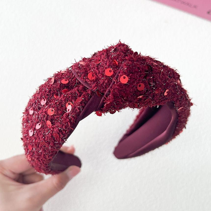 Sequined Knot Fabric Headband Product Image