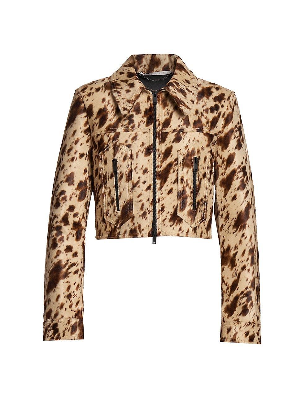 Womens Cropped Pony-Print Jacket Product Image