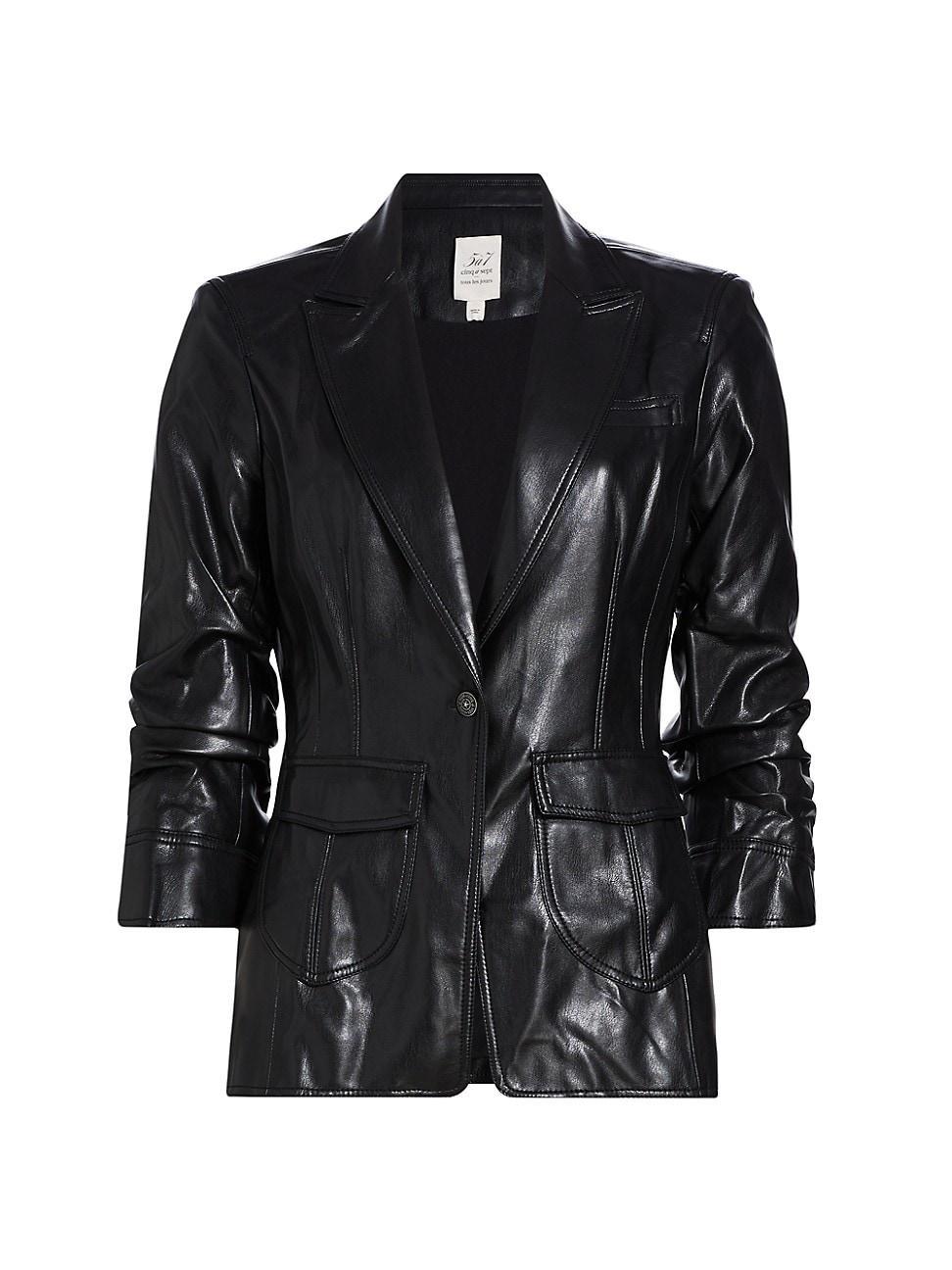 Womens Louisa Vegan Leather Scrunched Jacket product image