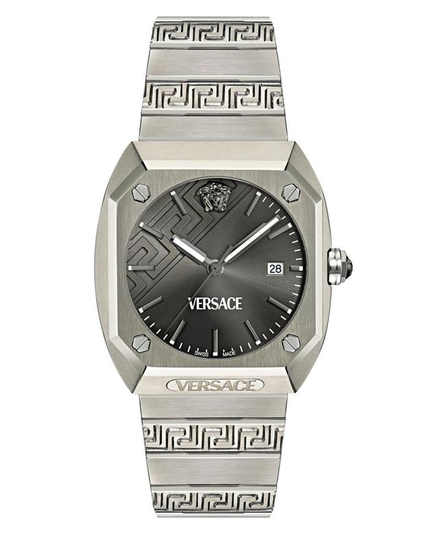 Versace Mens Swiss Gray Titanium Bracelet Watch 44mm Product Image