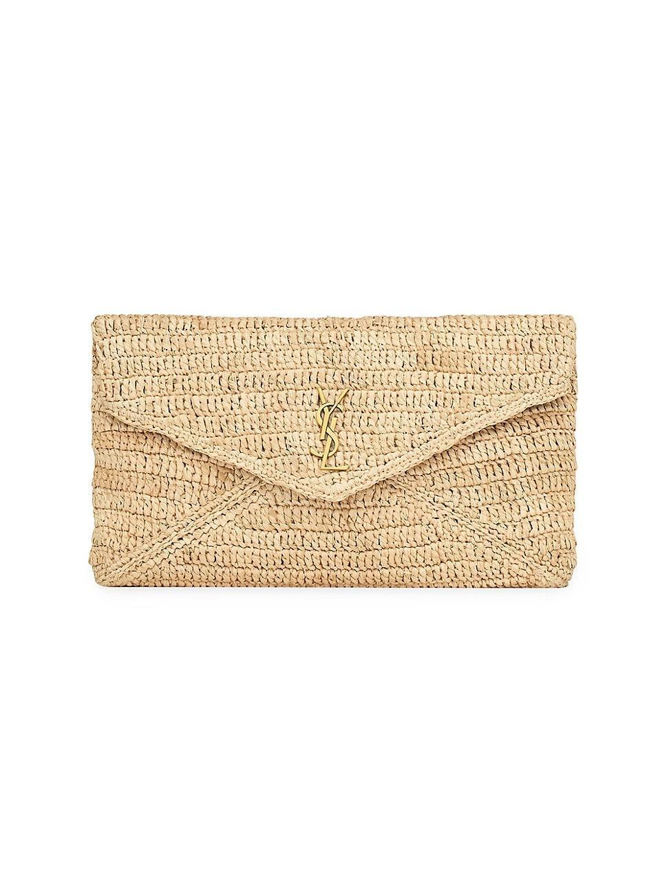 Womens Cassandre Large Envelope Pouch in Raffia Product Image