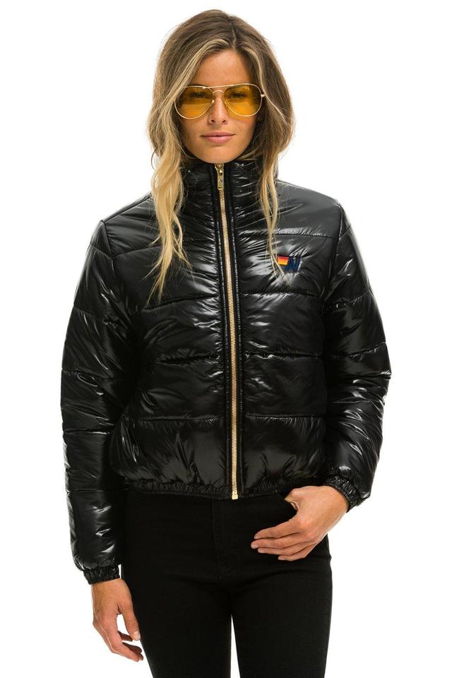 SUNBURST APRES PUFFER JACKET - GLOSSY BLACK Female Product Image