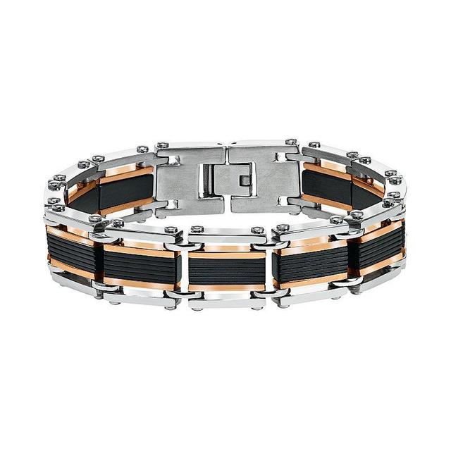 AXL Mens Tri-Tone Stainless Steel Bracelet, Two Tone Product Image