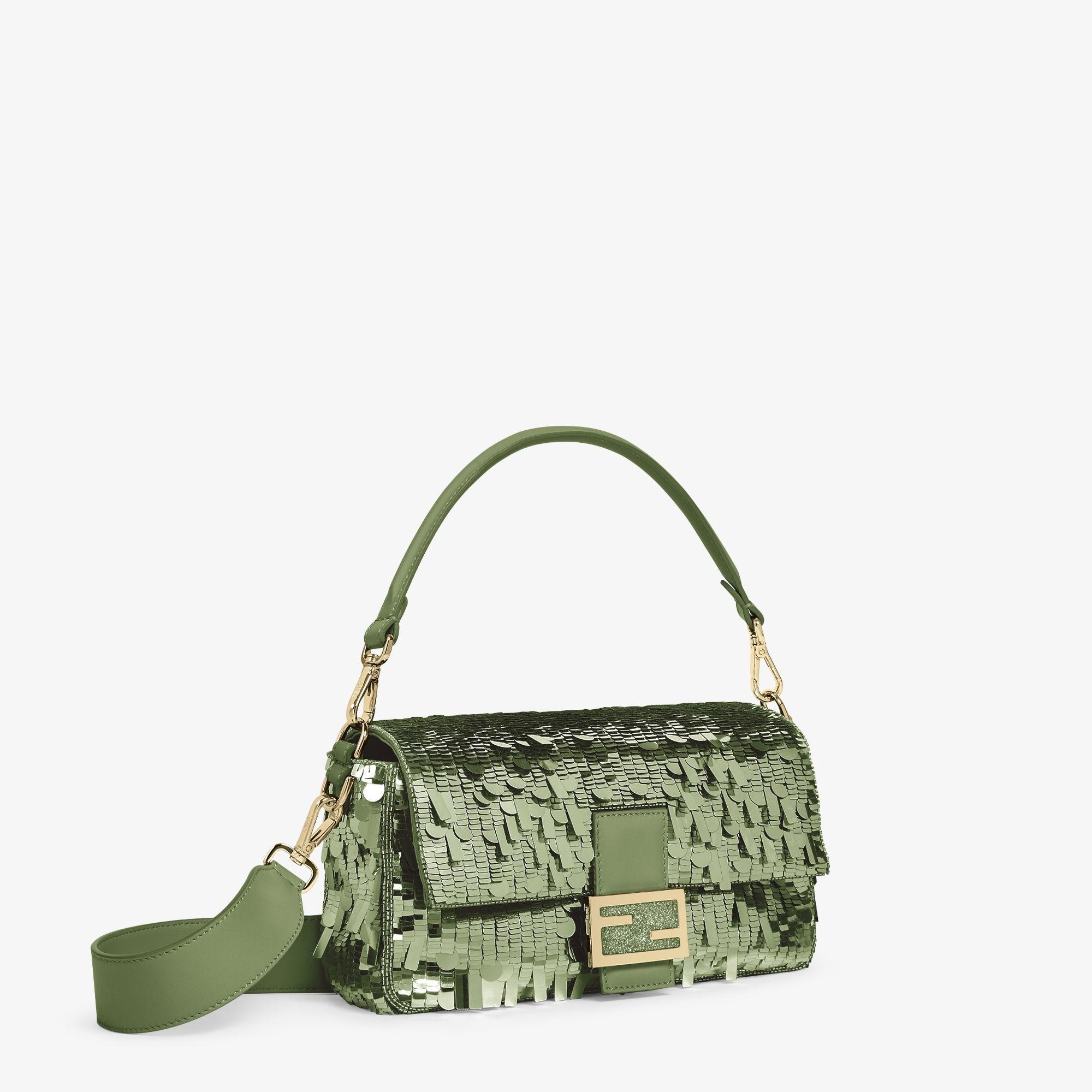 BaguetteBag embroidered with green sequins Product Image