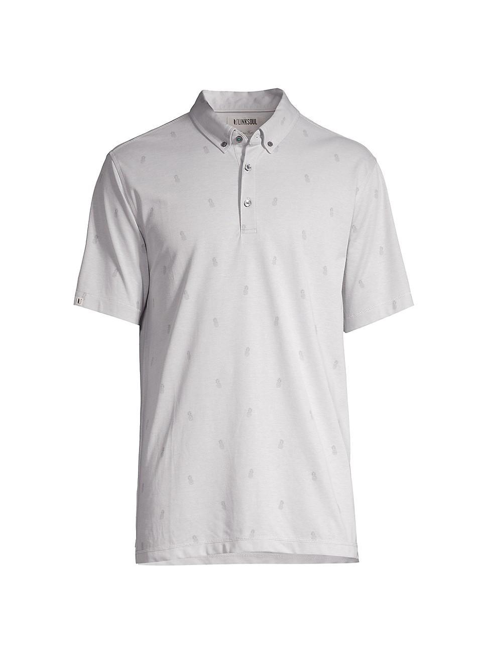 Mens Oxford Pineapple Print Polo Shirt Product Image