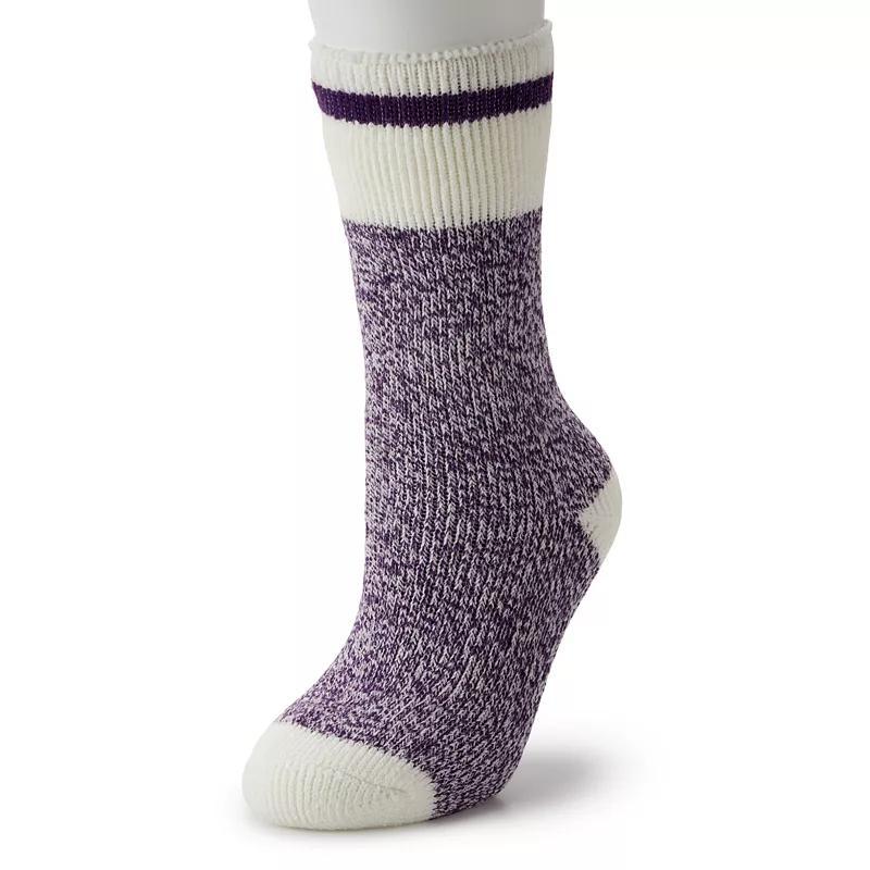 Womens Heat Holders Snowdrop Cream Block Twist Crew Socks Product Image