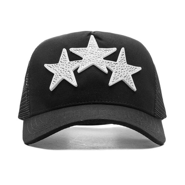 Crystal 3 Star Trucker Hat - Black/White Male Product Image