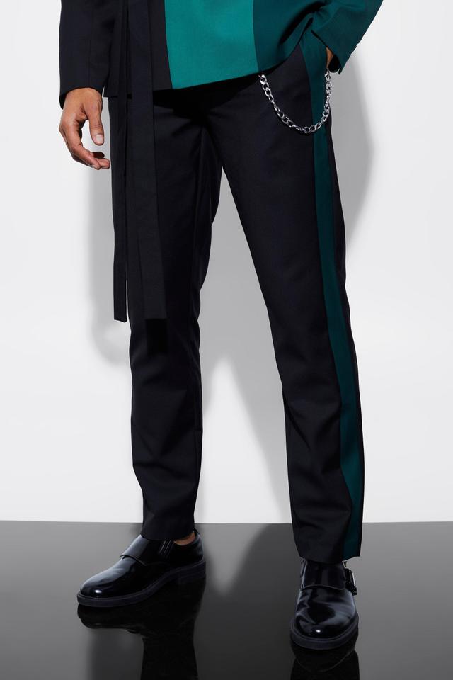 Slim Side Panel Suit Pants | boohooMAN USA Product Image