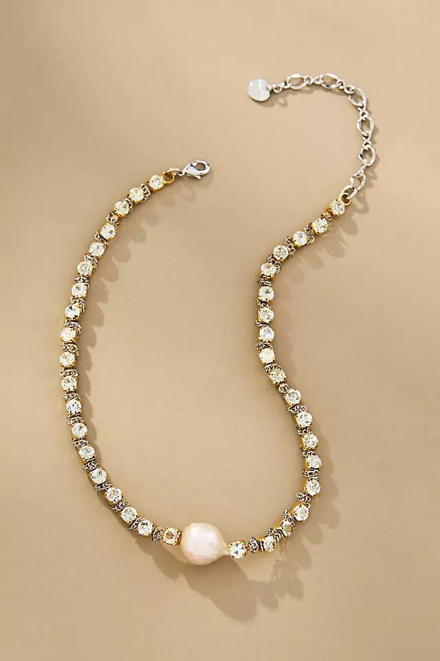 Pearl Crystal Chain Necklace Product Image