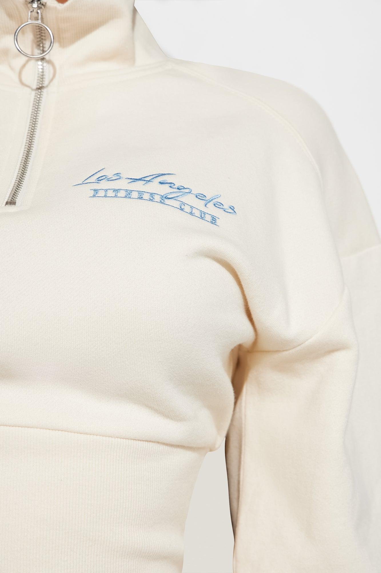 West Coast Quarter Zip Sweatshirt - Ivory Product Image