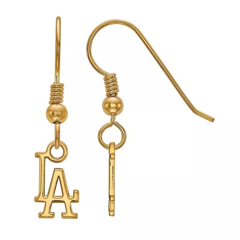 LogoArt Sterling Silver Los Angeles Dodgers Extra-Small Dangle Earrings, Womens Gold Tone Product Image